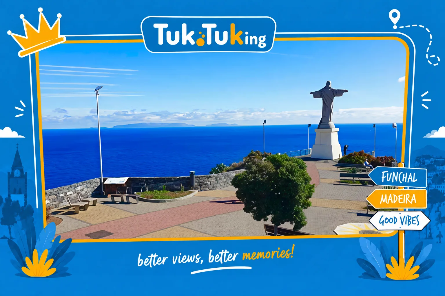 Cristo Rei statue Garajau tuk tuk tour Madeira